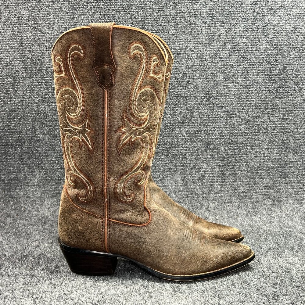 Durango Crush Jealousy Western Boots Womesn's Size 10 Brown Leahter Pointed Toe